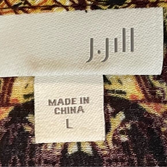 J Jill Paisley Black Brown Boho Forest Fairy Drop Waist Dress NWOT Size L - Picture 10 of 13